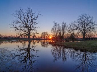 Produktbild: CALVENDO Puzzle Spiegelglatter Teich bei Sonnenuntergang im M&auml;rz | 2000 Teile Lege-Gr&ouml;&szlig;e 90x67cm Foto-Puzzle f&uuml;r gl&uuml;ckliche Stunden