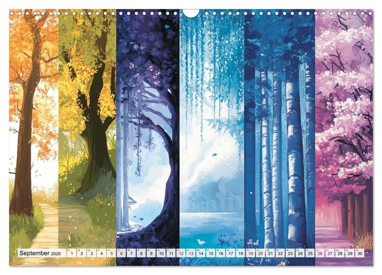 Produktbild: Landschaften in bunten Fragmenten (Wandkalender 2026 DIN A3 quer), CALVENDO Monatskalender