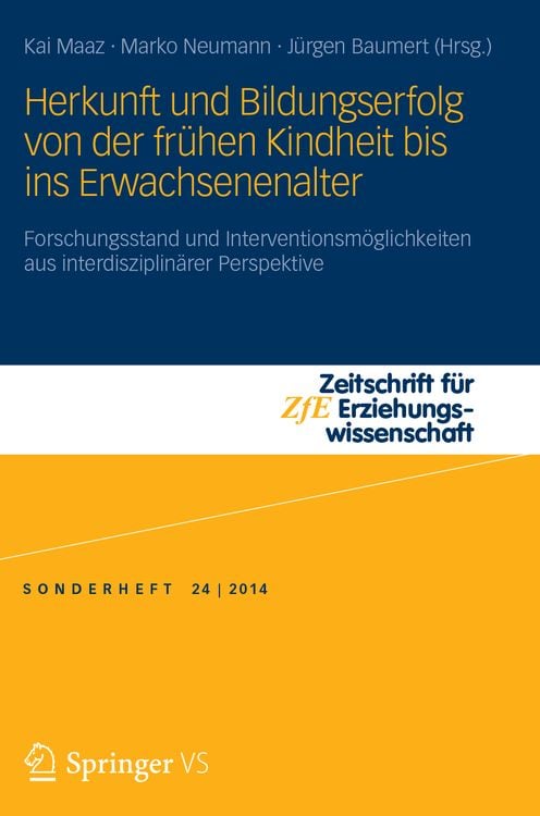 Produktbild: Herkunft und Bildungserfolg von der fr&uuml;hen Kindheit bis ins Erwachsenenalter