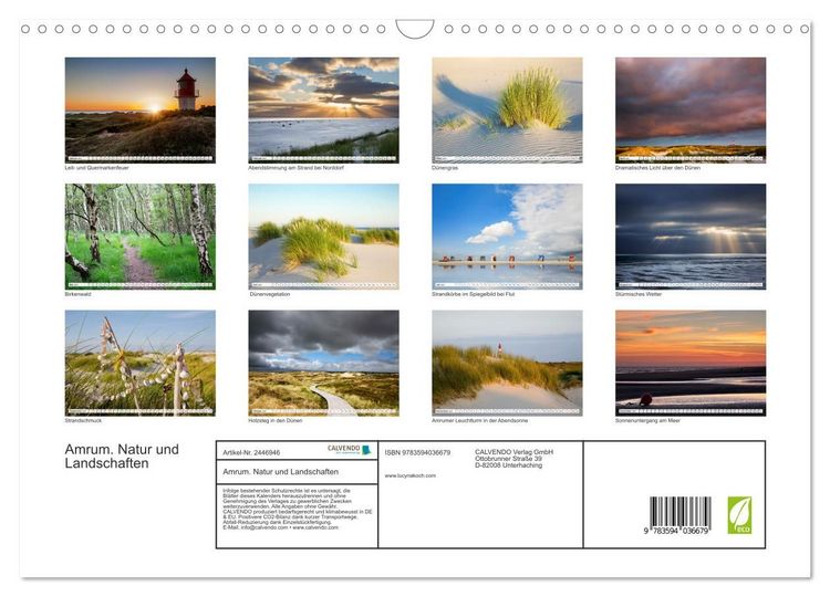 Produktbild: Amrum. Natur und Landschaften (Wandkalender 2027 DIN A3 quer), CALVENDO Monatskalender
