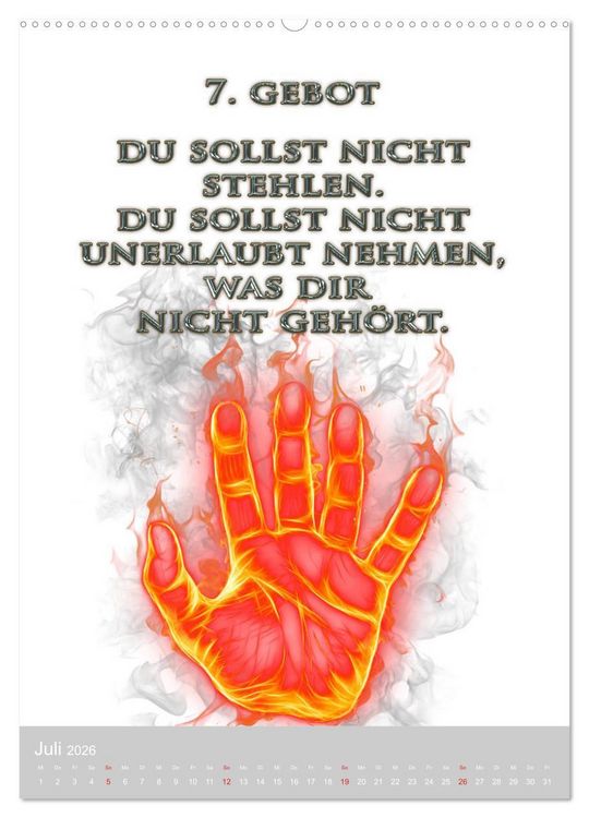 Produktbild: GOTTES 10 GEBOTE (hochwertiger Premium Wandkalender 2026 DIN A2 hoch), Kunstdruck in Hochglanz