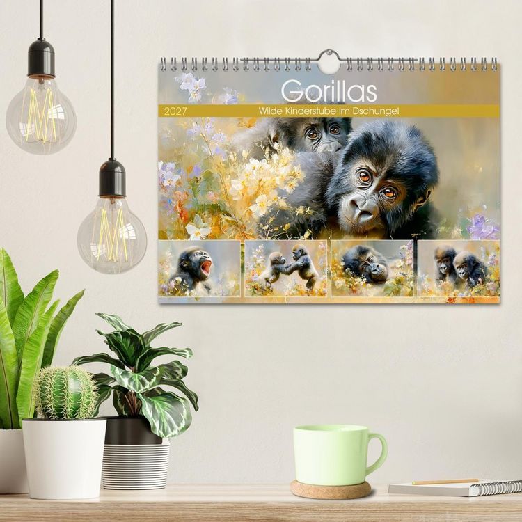 Produktbild: Gorillas. Wilde Kinderstube im Dschungel (Wandkalender 2027 DIN A4 quer), CALVENDO Monatskalender