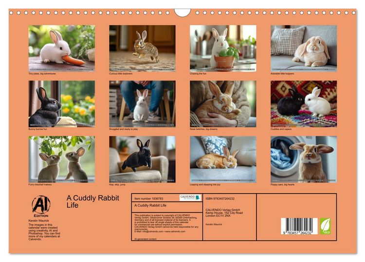 Produktbild: A Cuddly Rabbit Life (Wall Calendar 2026 DIN A3 landscape), CALVENDO 12 Month Wall Calendar