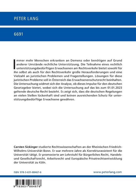 Produktbild: Der unterst&uuml;tzungsbed&uuml;rftige Erwachsene in Deutschland und &Ouml;sterreich