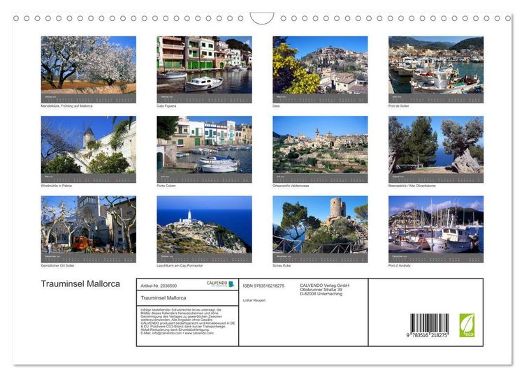 Produktbild: Trauminsel Mallorca (Wandkalender 2026 DIN A3 quer), CALVENDO Monatskalender