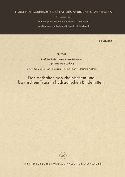 Produktbild: Das Verhalten von rheinischem und bayrischem Trass in hydraulischen Bindemitteln