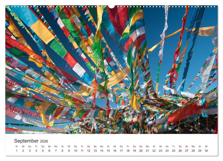 Produktbild: Tibet - Kloster und Landschaft (Wandkalender 2026 DIN A2 quer), CALVENDO Monatskalender