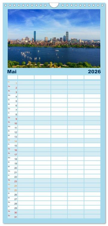 Produktbild: Familienplaner 2026 - Boston - The Hub of the Universe mit 5 Spalten (Wandkalender, 21 x 45 cm) CALVENDO