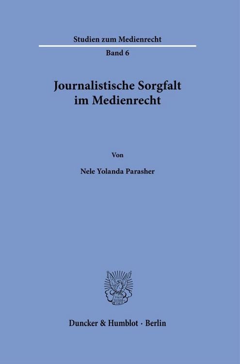 Produktbild: Journalistische Sorgfalt im Medienrecht