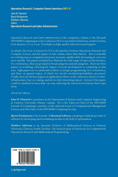 Produktbild: Operations Research and Cyber-Infrastructure