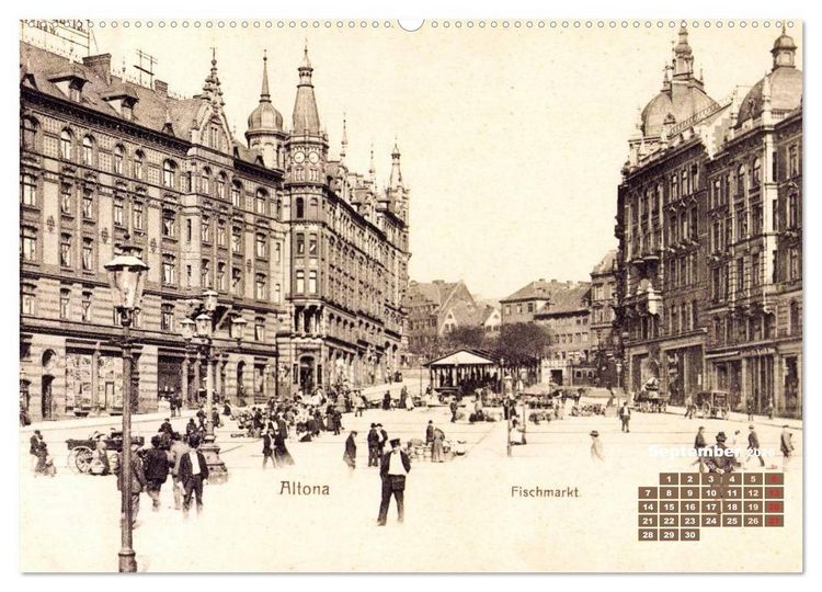 Produktbild: Gr&uuml;&szlig;e aus dem alten Hamburg &ndash; Historische Ansichten der Stadt (Wandkalender 2026 DIN A2 quer), CALVENDO Monatskalender