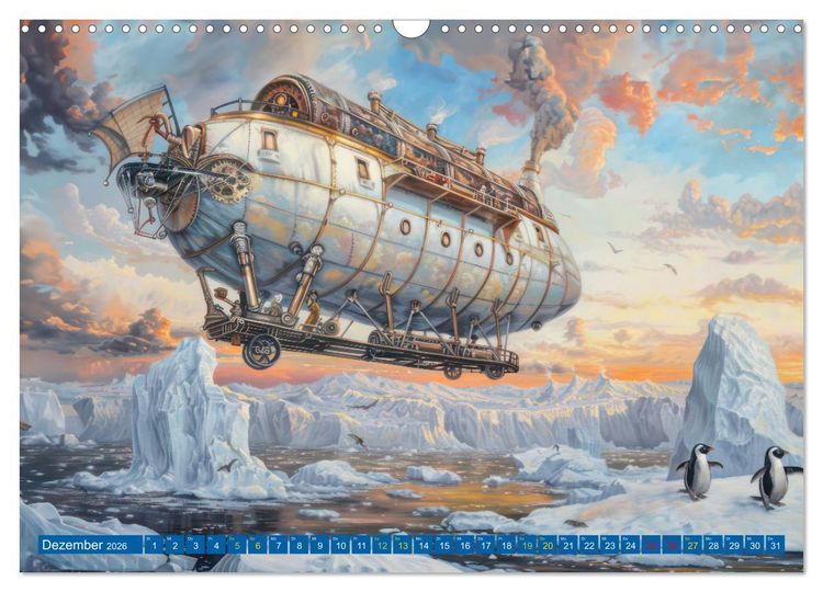 Produktbild: Steampunk Luftschiffe mit einer surrealen Note (Wandkalender 2026 DIN A3 quer), CALVENDO Monatskalender