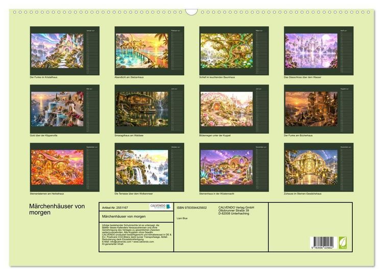 Produktbild: M&auml;rchenh&auml;user von morgen (Wandkalender 2027 DIN A2 quer), CALVENDO Monatskalender
