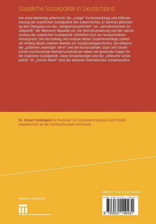 Produktbild: Staatliche Sozialpolitik in Deutschland