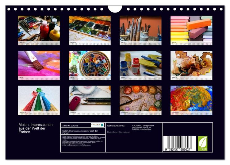 Produktbild: Malen. Impressionen aus der Welt der Farben (Wandkalender 2026 DIN A4 quer), CALVENDO Monatskalender