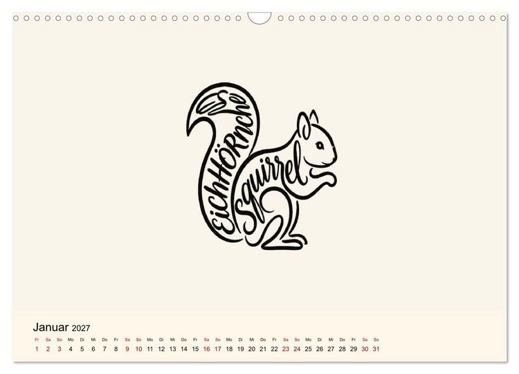 Produktbild: Buchstabentiere (Wandkalender 2027 DIN A3 quer), CALVENDO Monatskalender