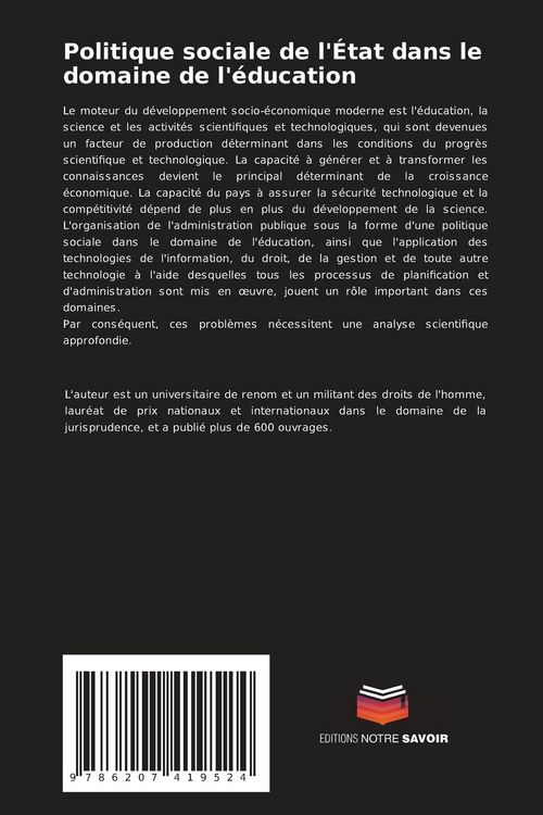 Produktbild: Politique sociale de l'&Eacute;tat dans le domaine de l'&eacute;ducation