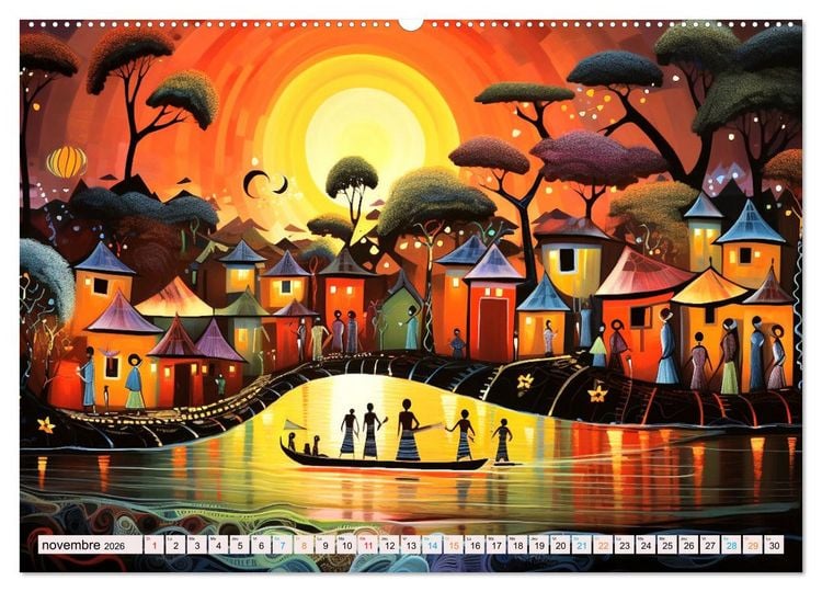 Produktbild: Sc&egrave;nes de vie africaine (Calendrier mural 2026 DIN A2 vertical) calendrier de bureau