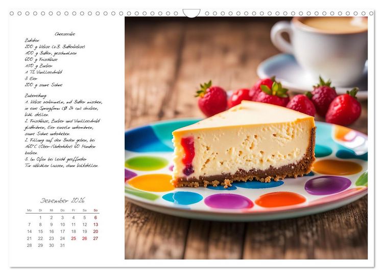 Produktbild: Naschkatzentr&auml;ume - S&uuml;ndhaft leckere Desserts mit einfachen Rezepten (Wandkalender 2026 DIN A3 quer), CALVENDO Monatskalender