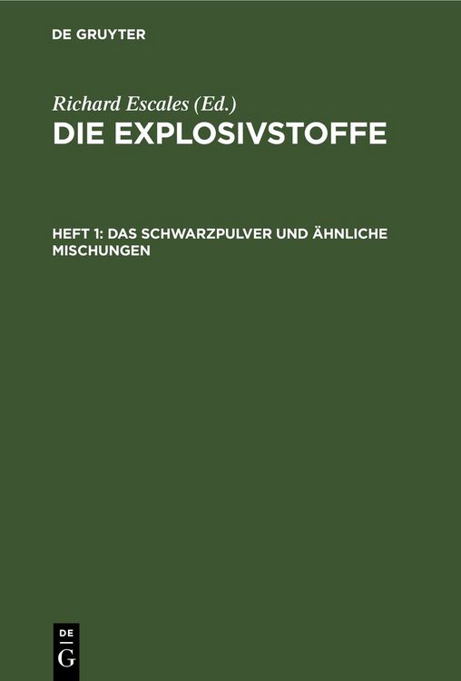 Produktbild: Das Schwarzpulver und &auml;hnliche Mischungen