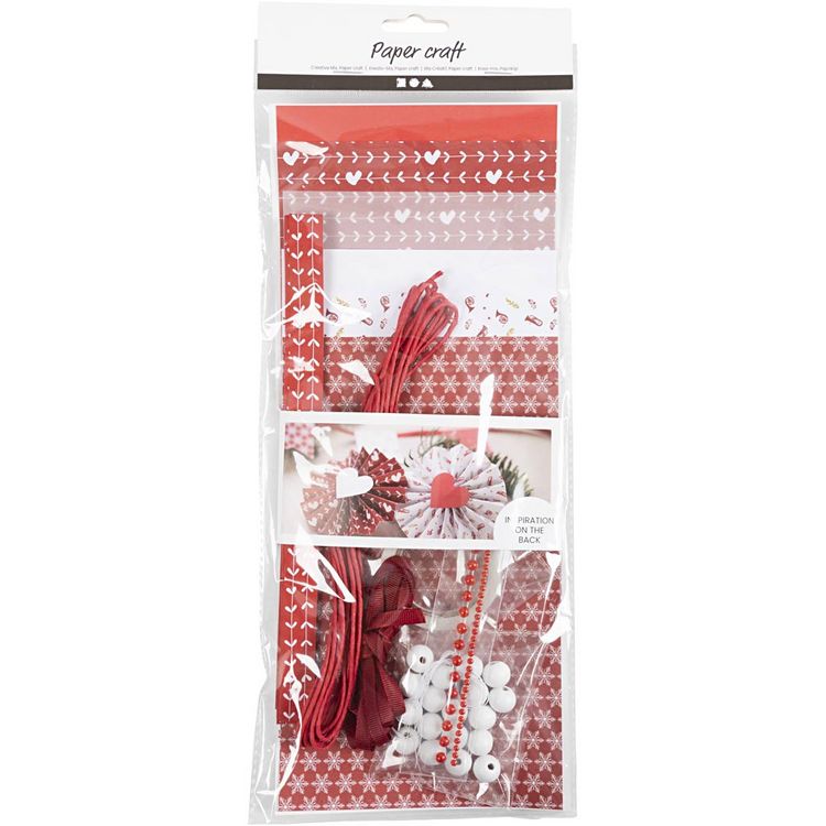 Produktbild: Creativ Company DIY Sets Papierdeko, Papierfiguren Kreativ-Mix, Papierausschnitt, Rot, Wei&szlig;, Kreativ Box