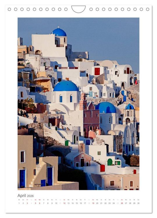 Produktbild: SANTORINI - INSEL DES LICHTS (Wandkalender 2026 DIN A4 hoch), CALVENDO Monatskalender