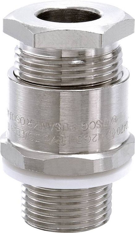 Produktbild: Wiska 50108019 Kabelverschraubung schlagfest, mit Gegenmutter, mit Dichtung M20 Messing (vernickelt) Natur 1 St.