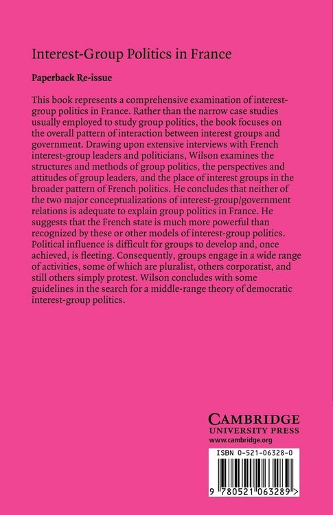Produktbild: Interest-Group Politics in France