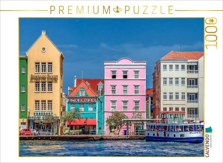 Produktbild: CALVENDO Puzzle Cura&ccedil;ao - bunte Insel in der Karibik | 1000 Teile Lege-Gr&ouml;&szlig;e 64x48cm Foto-Puzzle f&uuml;r gl&uuml;ckliche Stunden