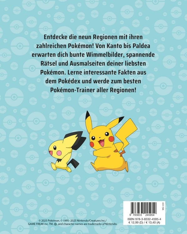 Produktbild: Pok&eacute;mon: Willkommen in den neun Regionen! - Suchen - R&auml;tseln - Ausmalen