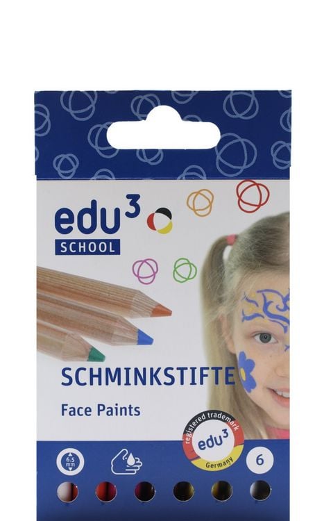 Produktbild: edu&sup3; Schminkstifte Plus rund, 6er Set