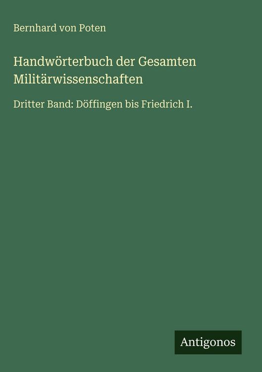 Produktbild: Handw&ouml;rterbuch der Gesamten Milit&auml;rwissenschaften
