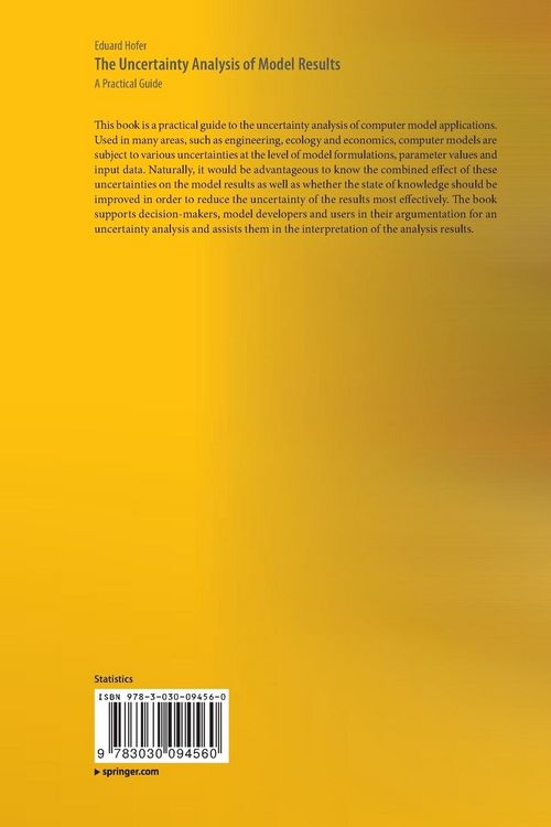 Produktbild: The Uncertainty Analysis of Model Results