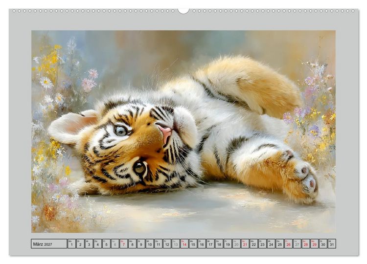 Produktbild: Tigerbabys. Kleine J&auml;ger erkunden die Welt (Wandkalender 2027 DIN A2 quer), CALVENDO Monatskalender