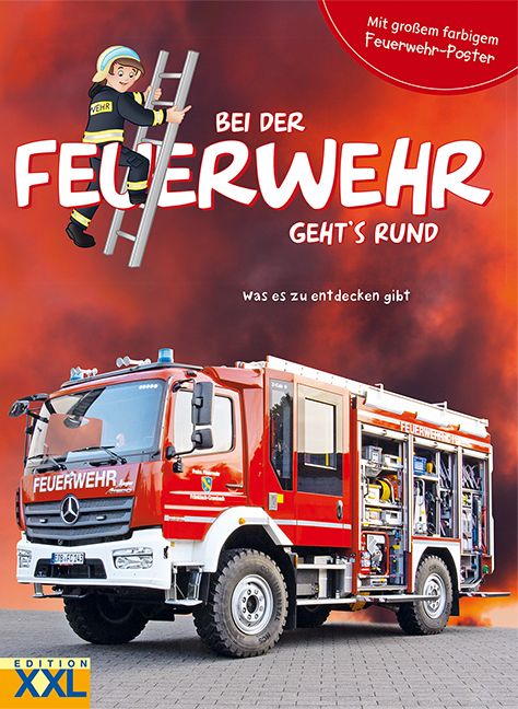 Produktbild: Bei der Feuerwehr geht's rund - mit gro&szlig;em farbigem Feuerwehr-Poster
