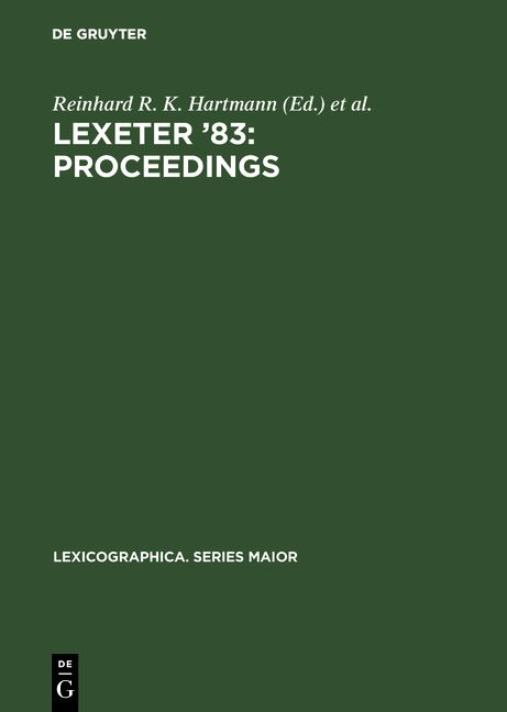 Produktbild: LEXeter '83: proceedings