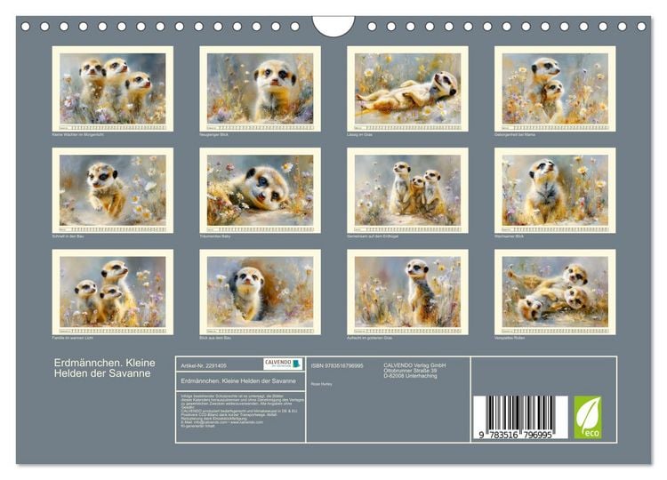 Produktbild: Erdm&auml;nnchen. Kleine Helden der Savanne (Wandkalender 2027 DIN A4 quer), CALVENDO Monatskalender