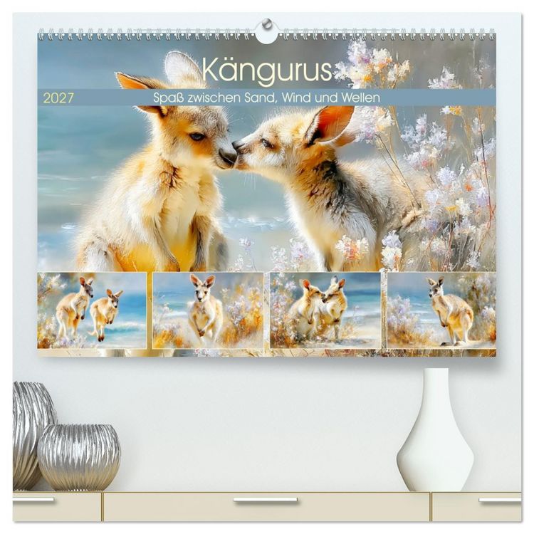 Produktbild: K&auml;ngurus. Spa&szlig; zwischen Sand, Wind und Wellen (hochwertiger Premium Wandkalender 2027 DIN A2 quer), Kunstdruck in Hochglanz