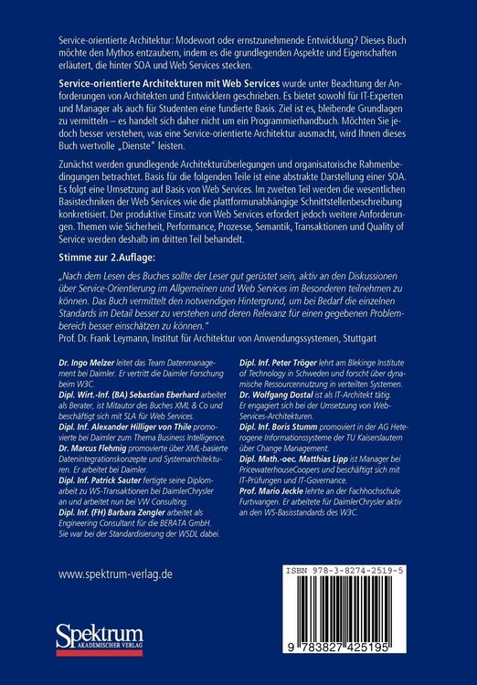Produktbild: Service-orientierte Architekturen mit Web Services