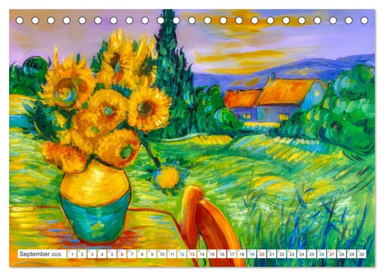 Produktbild: Van Gogh - neu interpretiert (Tischkalender 2026 DIN A5 quer), CALVENDO Monatskalender