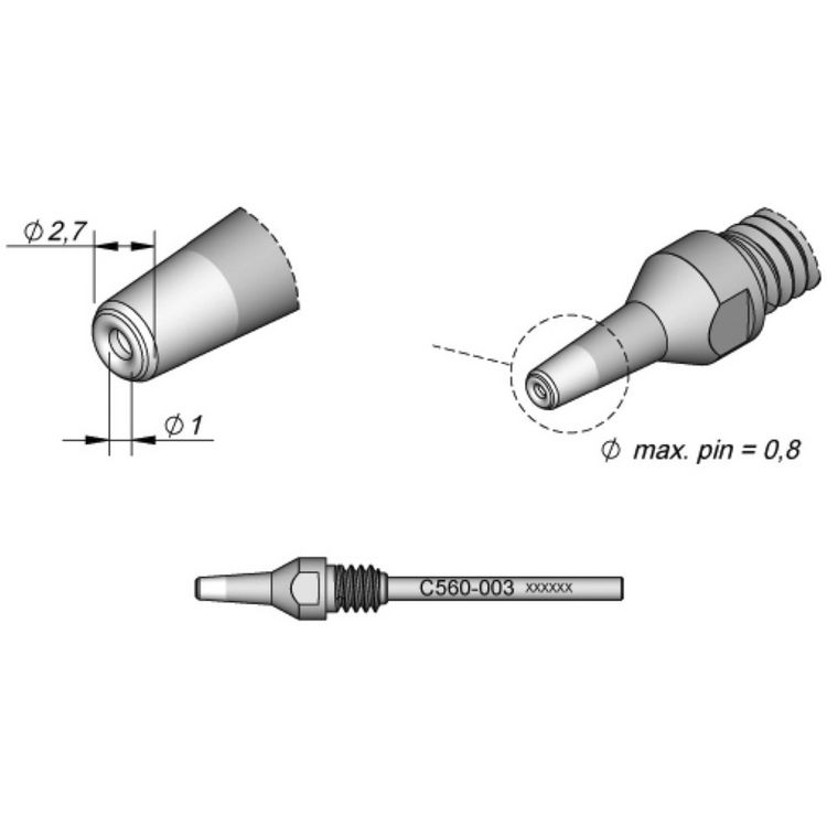 Produktbild: JBC Tools C560003 Entl&ouml;tspitze Spitzen-Gr&ouml;&szlig;e 2.7mm Inhalt 1St.