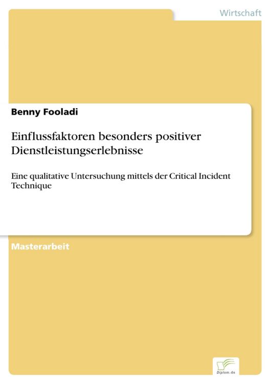 Produktbild: Einflussfaktoren besonders positiver Dienstleistungserlebnisse