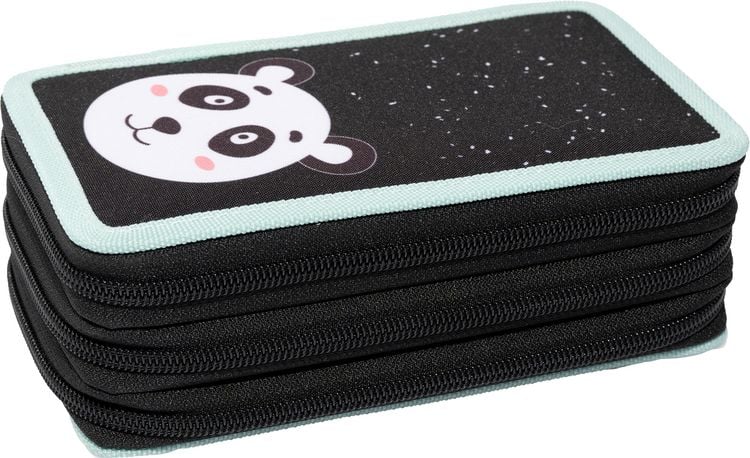 Produktbild: EBERHARD FABER Sch&uuml;leretui Triple Decker Panda gef&uuml;llt schwarz/wei&szlig; 36 Teile
