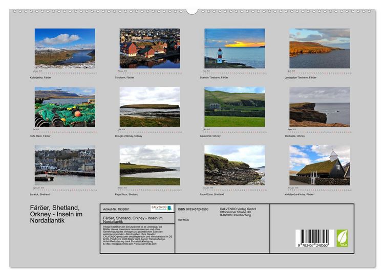Produktbild: F&auml;r&ouml;er, Shetland, Orkney - Inseln im Nordatlantik (hochwertiger Premium Wandkalender 2026 DIN A2 quer), Kunstdruck in Hochglanz