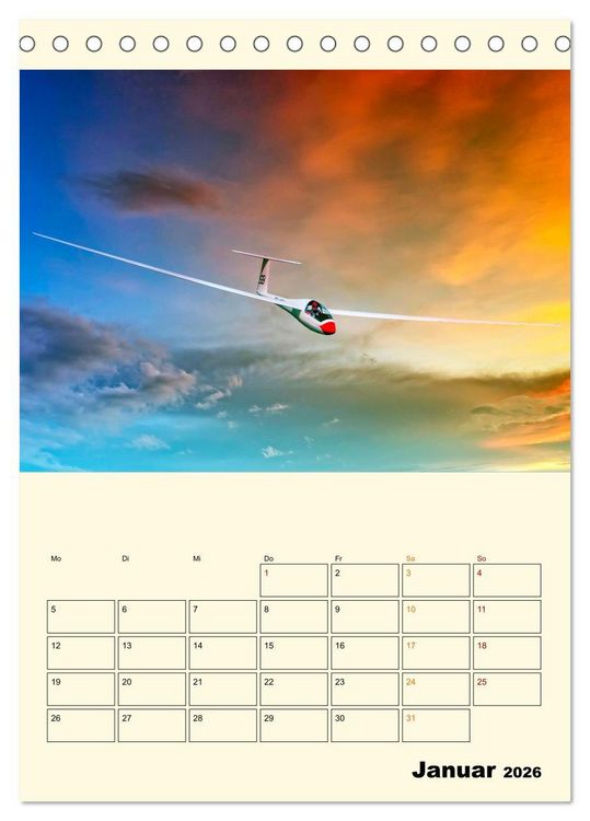 Produktbild: Segelfliegen - dem Himmel ganz nah (Tischkalender 2026 DIN A5 hoch), CALVENDO Monatskalender