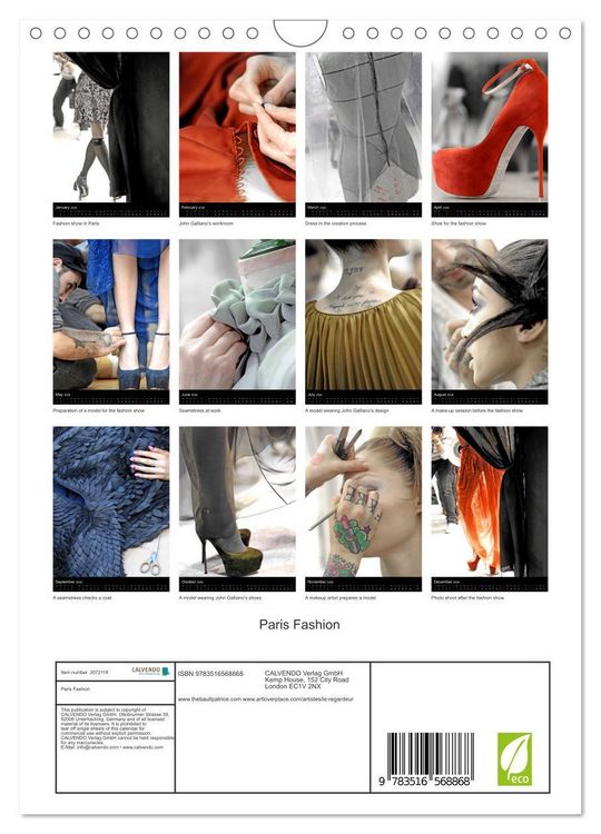 Produktbild: Paris Fashion (Wall Calendar 2026 DIN A4 portrait), CALVENDO 12 Month Wall Calendar