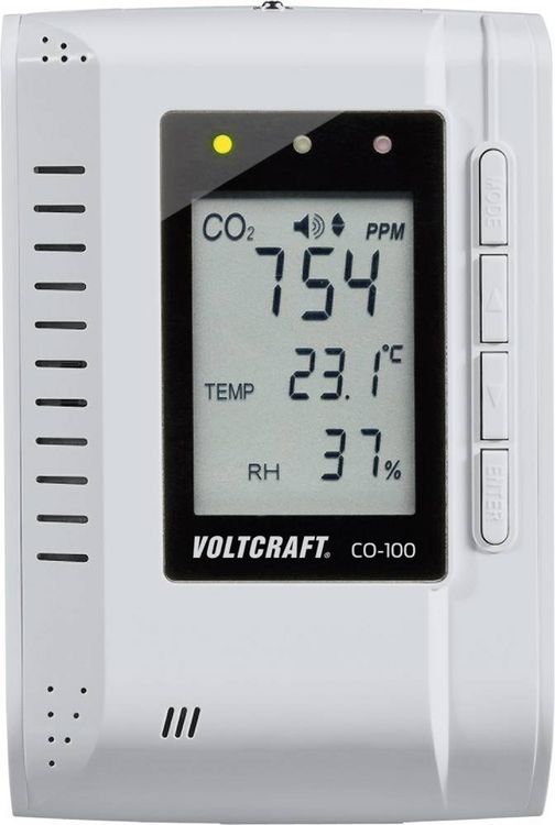 Produktbild: VOLTCRAFT CO-100 Kohlendioxid-Messger&auml;t 0 - 3000 ppm mit Datenloggerfunktion, Wandmontage
