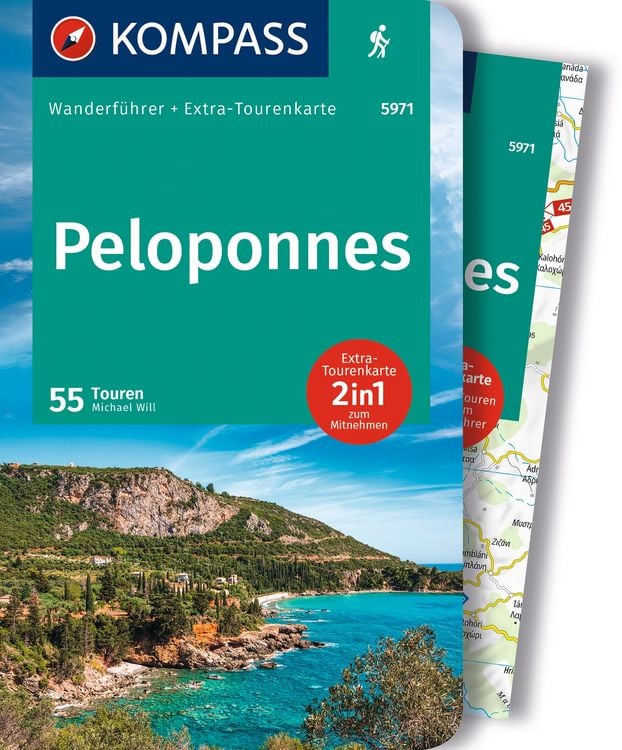 Produktbild: KOMPASS Wanderf&uuml;hrer Peloponnes, 55 Touren