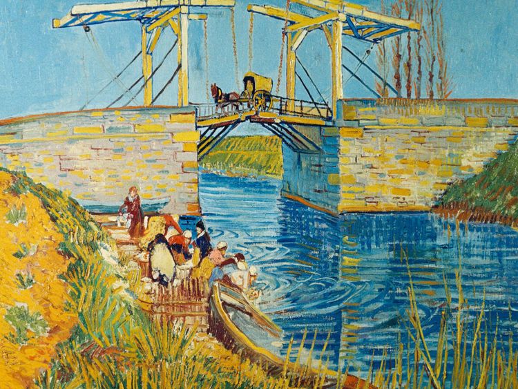 Produktbild: CALVENDO Puzzle Vincent van Gogh. Zugbr&uuml;cke in Arles (Le Pont de Langlois), 1888 | 1000 Teile Lege-Gr&ouml;&szlig;e 64x48cm Foto-Puzzle f&uuml;r gl&uuml;ckliche Stunden