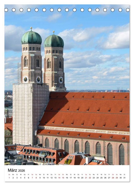 Produktbild: M&uuml;nchen Blick vom Alten Peter (Tischkalender 2026 DIN A5 hoch), CALVENDO Monatskalender
